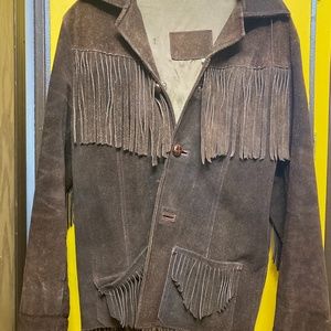 Vintage Leather Jacket with tassels.